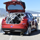 The Juke in rally trim, complete with a net to hold helmets and other gear in the back hatch.